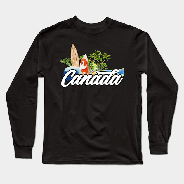 Canada surf. Surfing the waves of Canada . Perfect present for mother dad friend him or her Long Sleeve T-Shirt by SerenityByAlex